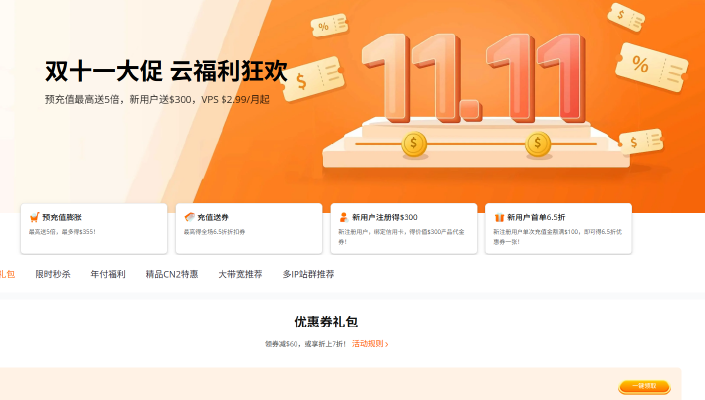 图片[1]-RAKsmart 2026双11黑五联动大促：VPS $1.99/月起，全场低至4折，精品CN2再享7折-奥南云部落